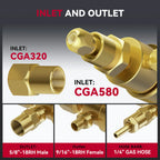 Regulador de Argônio com manômetro para soldagem a Gás CGA580