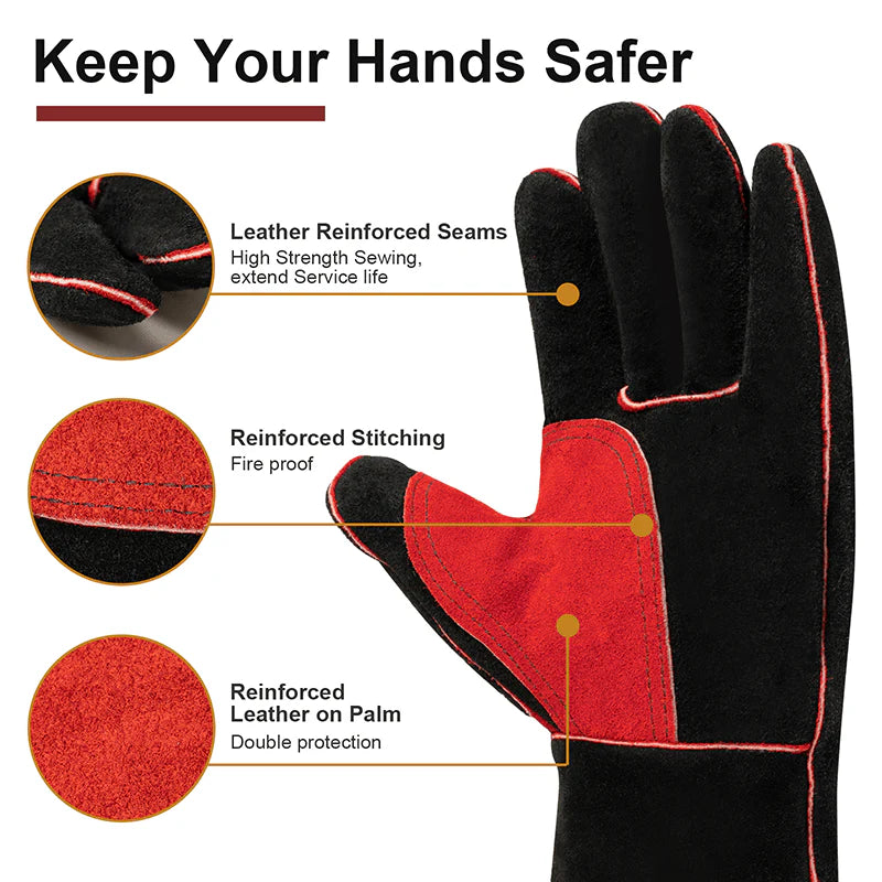 Luvas de Soldagem Multifuncional em Couro Bovino
